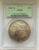 1881-S Morgan Silver Dollar - PCGS MS65