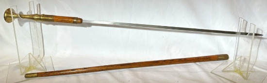 Brass Handled Cane Sword