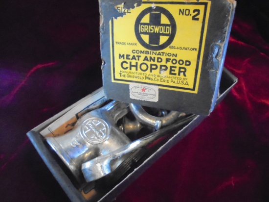 OLD GRISWOLD NUMBER 2 FOOD CHOPPER STILL IN BOX