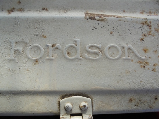 OLD METAL TOOL BOX FROM "FORDSON" TRACTOR