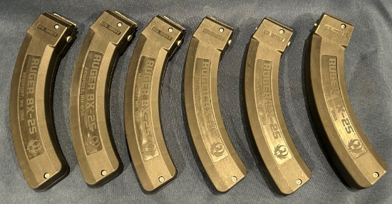 (6) Ruger BX-25 10/22 Magazines - .22 LR - Ruger 10/22 - 25 Rounds