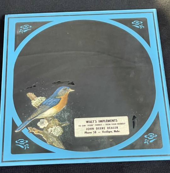"WALT'S IMPLEMENTS - VERDIGRE, NEBR." ADVERTISING MIRROR