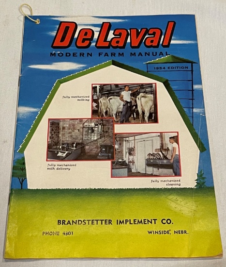 1954 "BRANDSTETTER IMPL. CO. - WINSIDE, NEBR." DeLAVAL MODERN FARM MANUAL