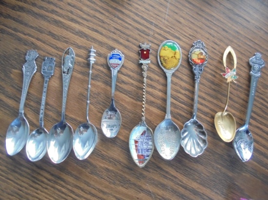 (10) OLD SMALL SIZE SOUVENIR SPOONS