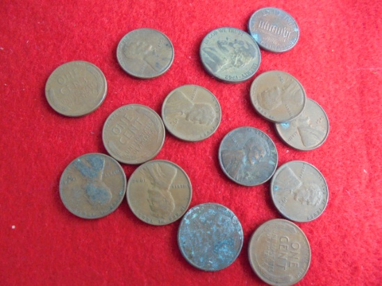 SEVERAL WHEAT PENNY'S & WAR TIME NICKEL