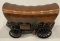 COPPERTONE METAL COVERED WAGON COIN BANK - GALESBURG, ILLINOIS