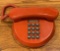 DECO STYLE ORANGE PUSH BUTTON TELEPHONE