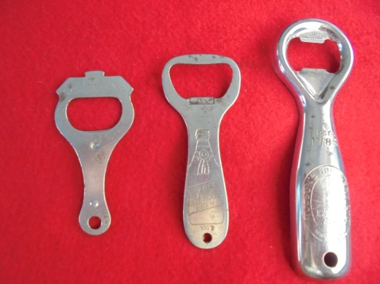 THREE (3) OLD ADVERTISING BOTTLE OPENERS-MONSON-PABST & CANADA DRY