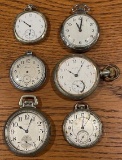 LOT OF (6) POCKET WATCHES - FOR PARTS OR RESTORATION