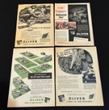 (4) EARLY OLIVER MAGAZINE ADVERTISMENTS --- FROM THE 1940'S
