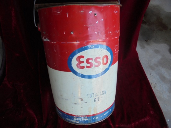 OLD "ESSO OIL GREASE" CAN WITH SEAT KIT