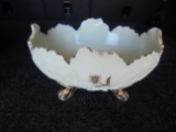 ANTIQUE AMERICAN CUSTARD GLASS FOOTED BOWL-BELIEVED NORTHWOOD