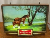 BUDWEISER CLYDESDALE LIGHTED SIGN ** NO SHIPPING **
