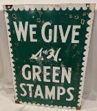 S & H GREEN STAMPS - DOUBLE SIDED PORCELAIN SIGN