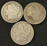 (3) US MORGAN SILVER DOLLARS --- 1880, 1881, & 1882-O