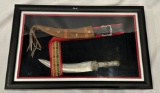 UNIQUE FIXED BLADE KNIFE IS FRAMED DISPLAY
