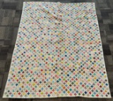 BEAUTIFUL & COLORFUL QUILT --- 90 INCHES BY 69 INCHES