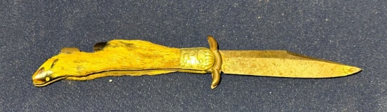 Antique Crown Cutlery Co Deer Foot Folding Knife