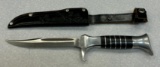 Solingen Germany Fixed Blade Aluminum Handled Knife with Sheath