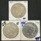 (3) 1935-S US Peace Silver Dollars