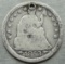 1853 United States Seated Liberty Half Dime with Arrows -- Holed