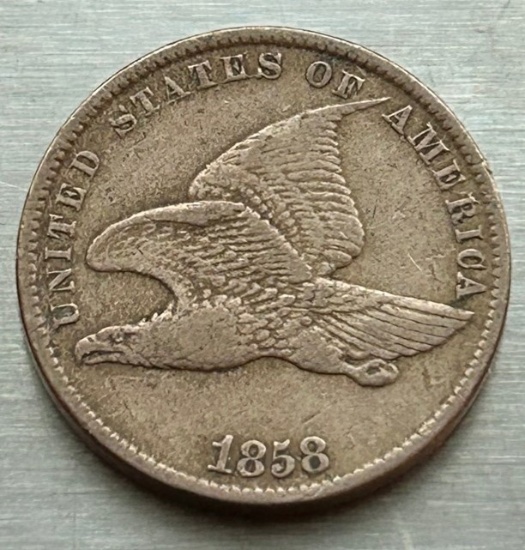 1858 United States Flying Eagle Cent - Large Letters