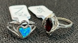 (2) Beautiful Sterling Silver Rings -- Size 7