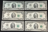 (6) Series 1976 $2 Federal Reserve Notes