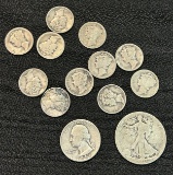 $1.85 Face Value 90% Silver --- Including 1918-S Walking Liberty Half Dollar
