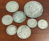 Group of (8) Foreign Silver Coins