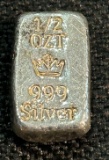 1/2 Oz. .999 Silver Bar