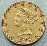 1892 $10 Liberty Head Gold Eagle