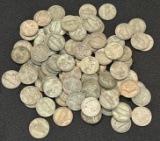 (100) Silver Wartime Nickels --- 1942-1945