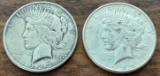1923-S & 1925-S Peace Silver Dollars