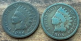 1886 Type 1 & Type 2 Indian Head Cents