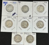 (8) 1935-S Washington Silver Quarters