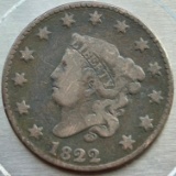 1822 United States Coronet Head Large Cent