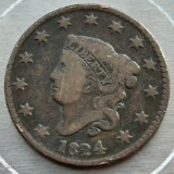 1824 United States Coronet Head Large Cent