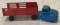 PRESSED STEEL RED & BLUE TRUCK - 17 INCHES LONG