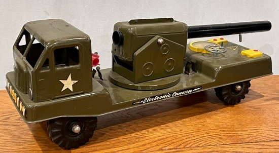 VINTAGE NYLINT "ELECTRONIC CANNON" ARMY TRUCK