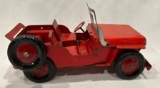 MARX WILLYS JEEP - RED - 11 INCHES LONG