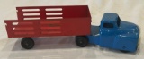 PRESSED STEEL RED & BLUE TRUCK - 17 INCHES LONG