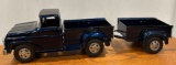 TONKA PRESSED STEEL PICKUP TRUCK & TRAILER