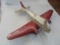 OLD PRESSED STEEL TOY AIR PLANE-RED & SILVER