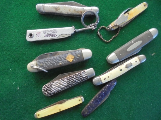 (9) OLD POCKET KNIVES-SOME WITH DAMAGE-ALL ONE LOT
