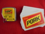 (2) OLD KENT FEEDS ADVERTISING ITEMS 'DECK OF CARDS' & 'TAPE MEASURE'