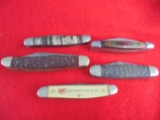 (5) OLD POCKET KNIVES--ONE IS 