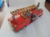 OLD TIN LITHOGRAPH TOY FIRE TRUCK-QUITE NICE ORIGINAL-JAPAN MARK