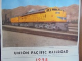 1957 UNION PACIFIC RAILROAD CALENDAR-GREAT COLOR VIEWS FROM THE RAILROAD PHOTO OFFICE