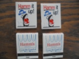 (4) OLD NEW OLD STOCK HAMM'S BEER ADVERTISING BOOK MATCHES